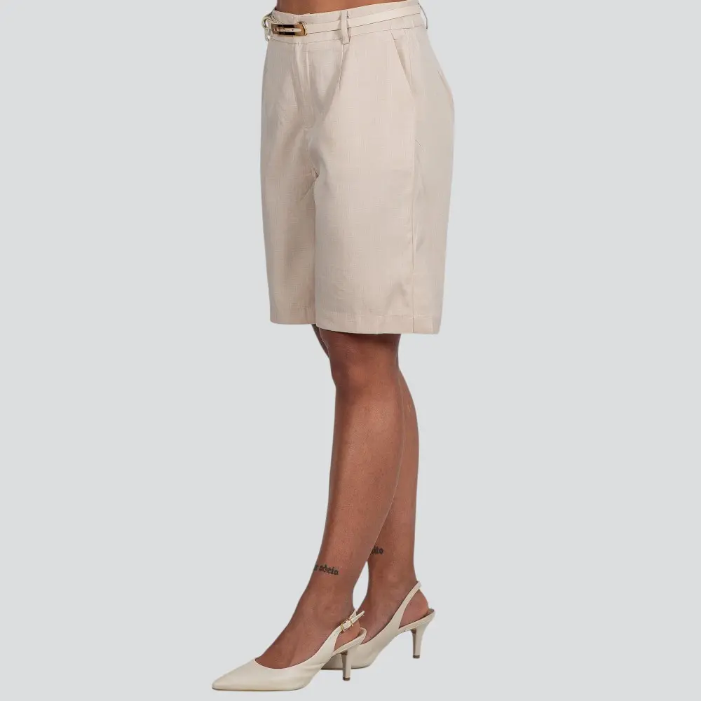 Bermuda Feminina Alfaiataria Com Cinto .A2501666C
