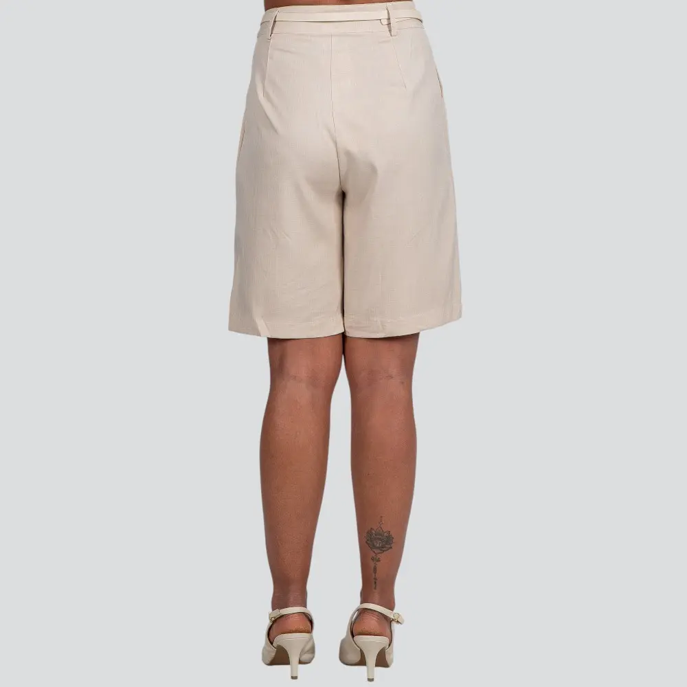 Bermuda Feminina Alfaiataria Com Cinto .A2501666C