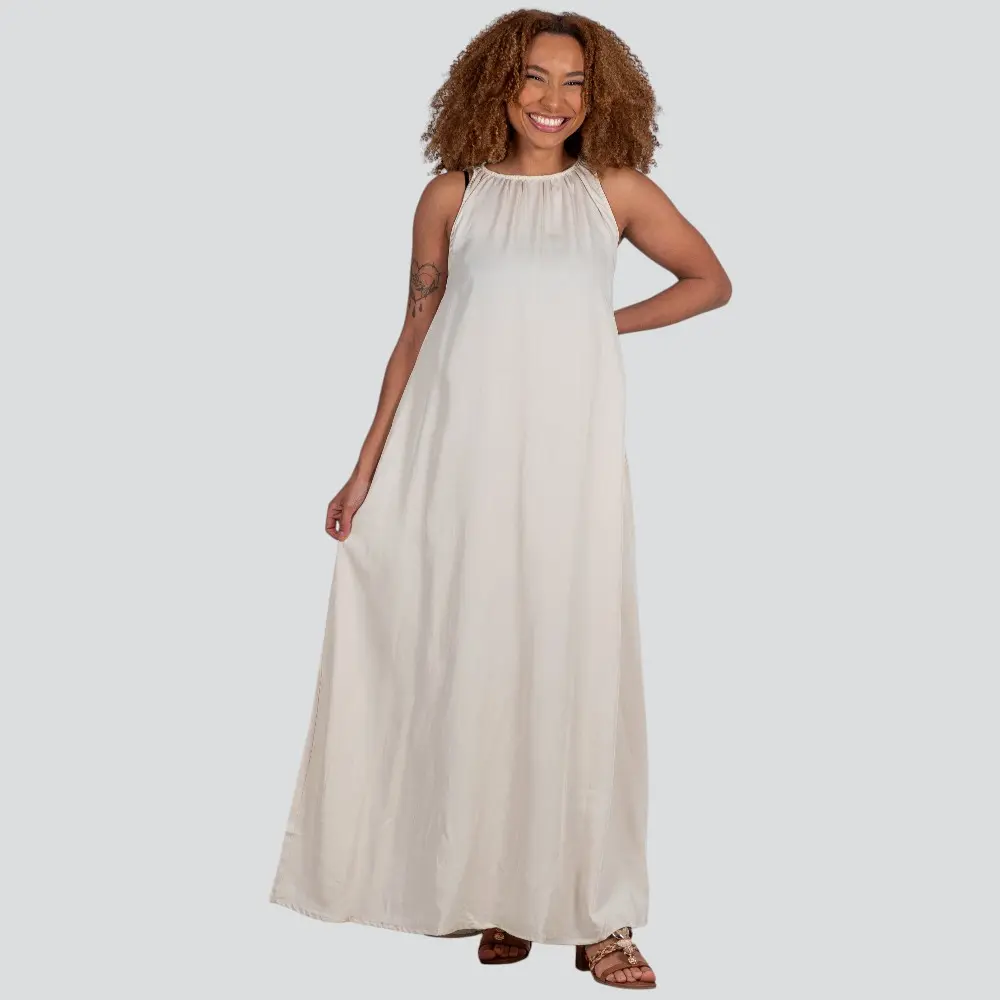 Vestido Feminino Longo Twill .E15619