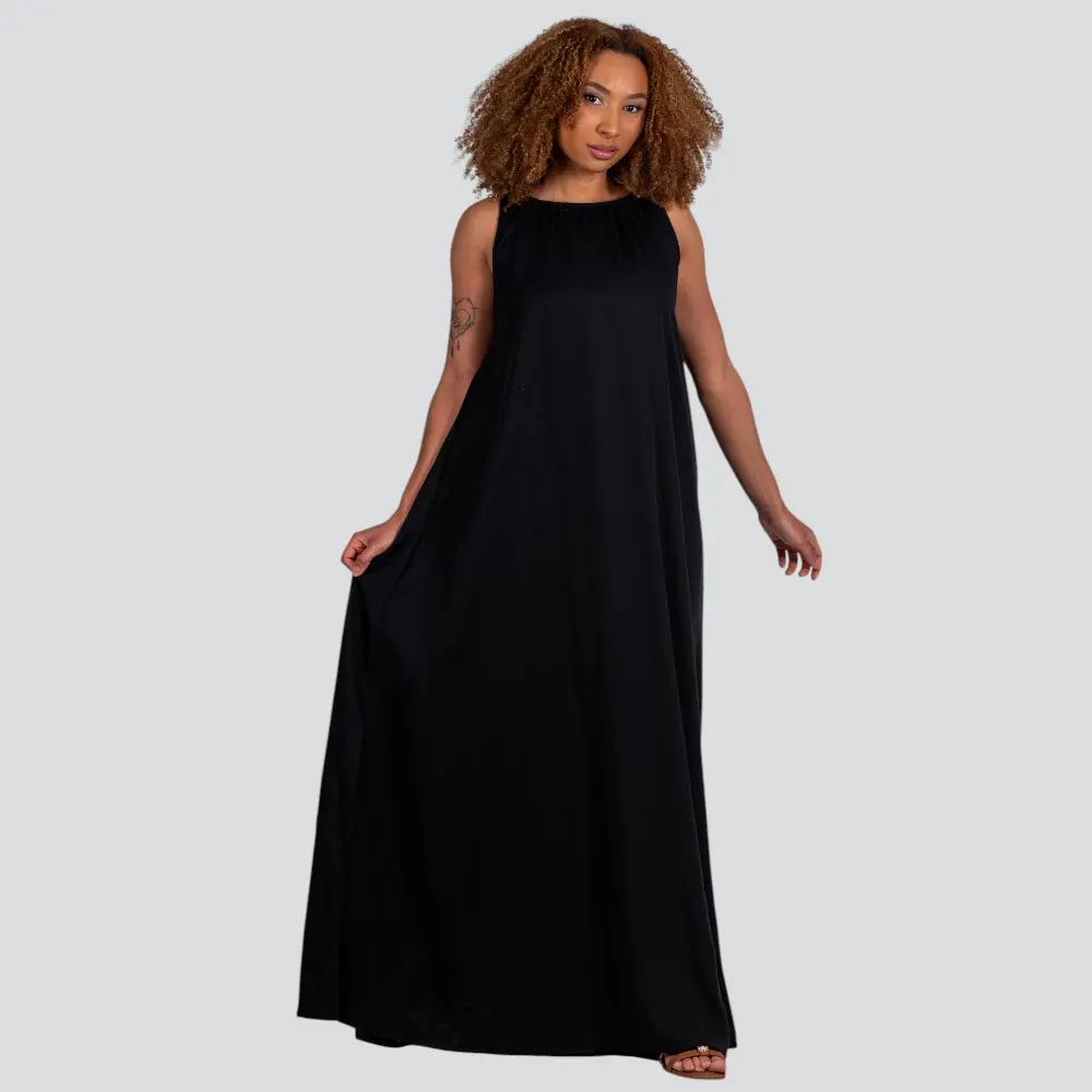 Vestido Feminino Longo Twill .E15619