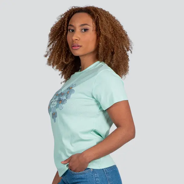 Blusa Feminina Manga Curta Gola Com Estampa .YS3169 Verde