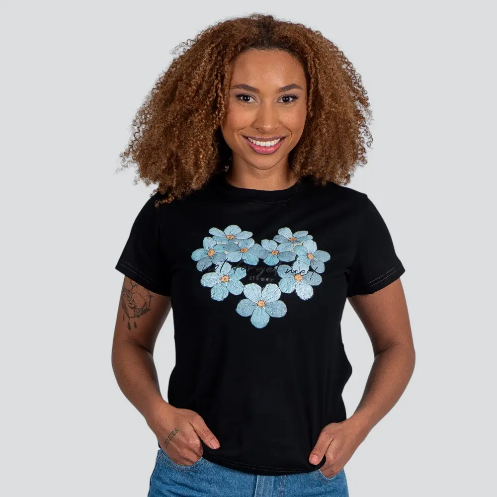 Blusa Feminina Manga Curta Gola Com Estampa .YS3169