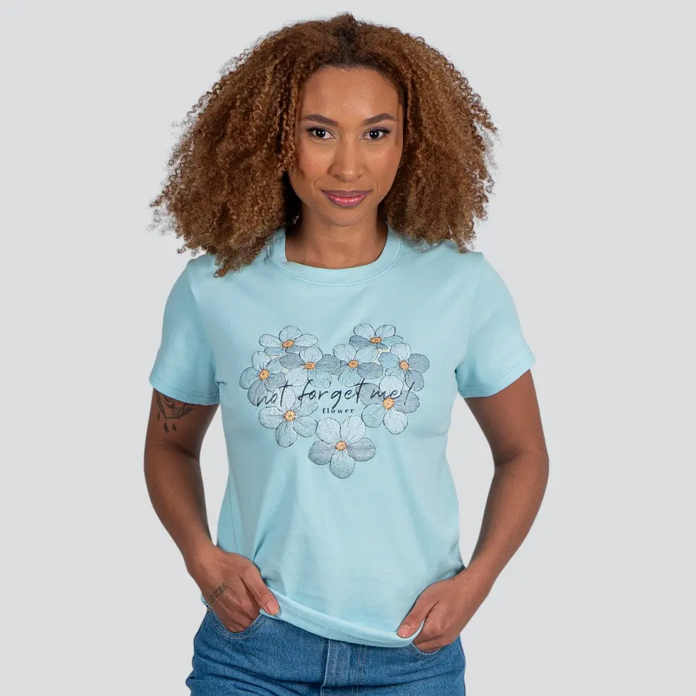 Blusa Feminina Manga Curta Gola Com Estampa .YS3169