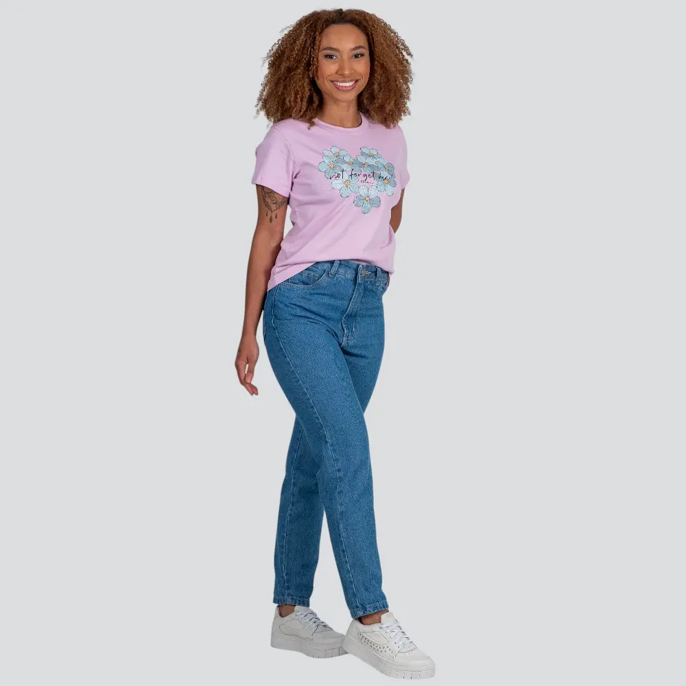 Blusa Feminina Manga Curta Gola Com Estampa .YS3169