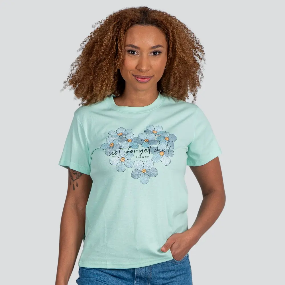 Blusa Feminina Manga Curta Gola Com Estampa .YS3169