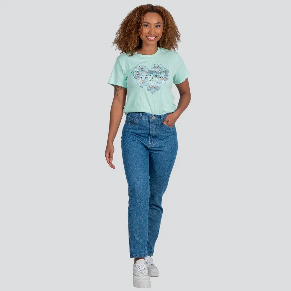 Blusa Feminina Manga Curta Gola Com Estampa .YS3169