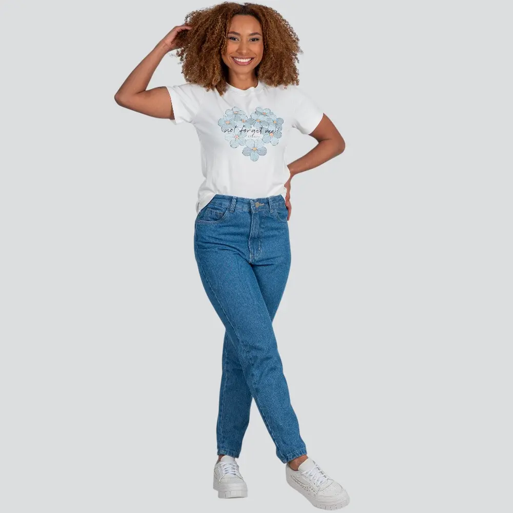 Blusa Feminina Manga Curta Gola Com Estampa .YS3169