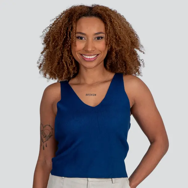 Regata Feminina Alça Média Tricô Modal .E2409283C