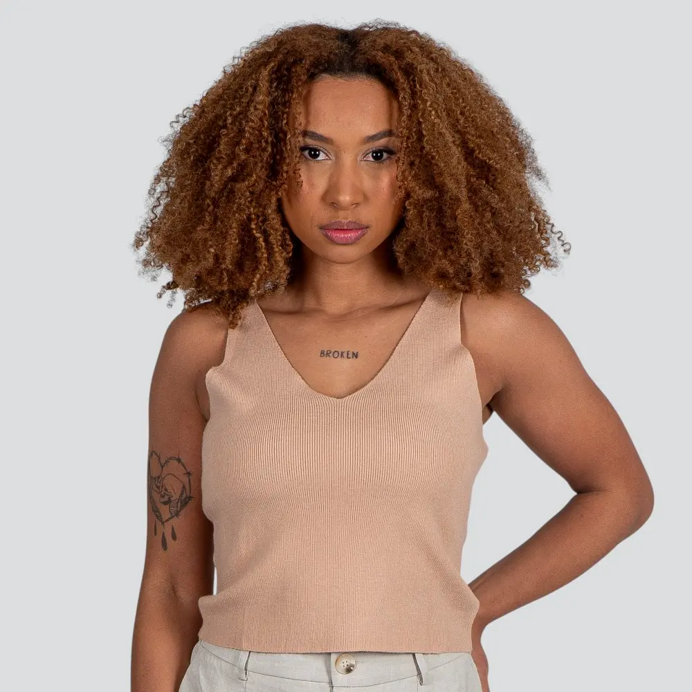 Regata Feminina Alça Média Tricô Modal .E2409283C