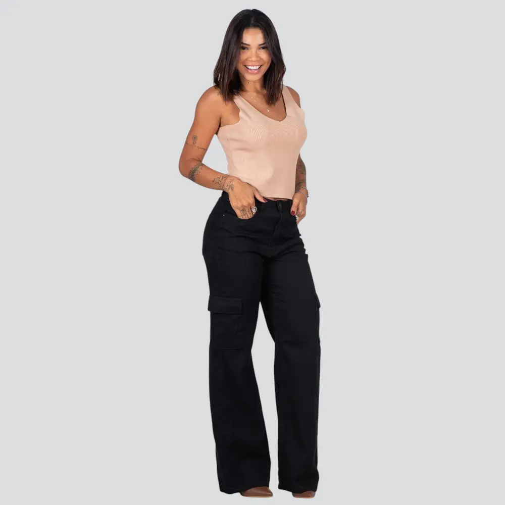 Calça Sarja Feminina Wide .0085153