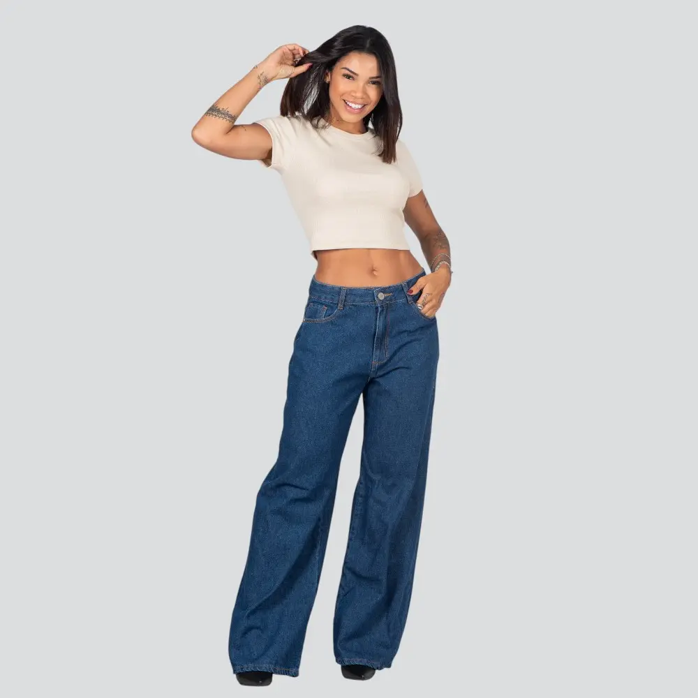 Calça Jeans Feminina Wide Leg .8762
