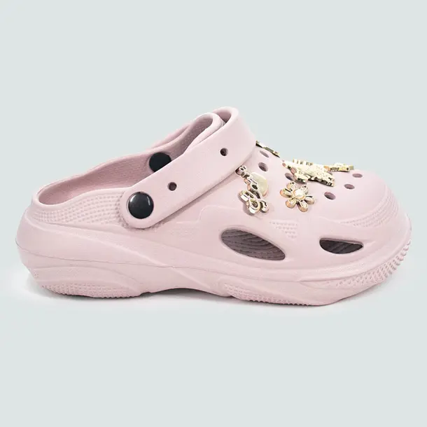 Babuche Feminina Com Pingentes Decorativos .AL57 Rosa