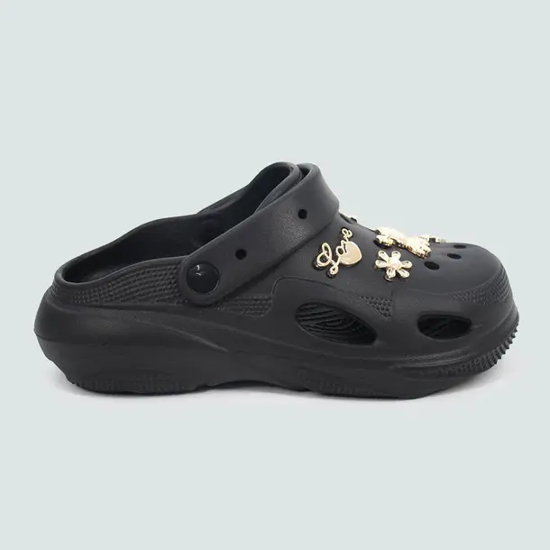 Babuche Feminina Com Pingentes Decorativos .AL57 Preto