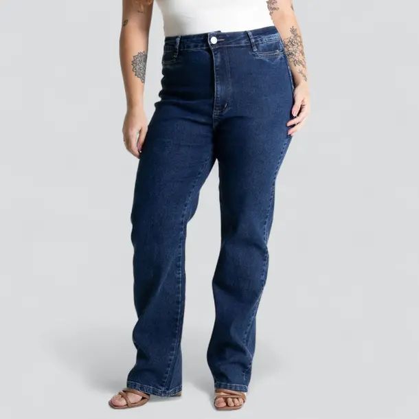 Calça Jeans Feminina Plus Reta .280687