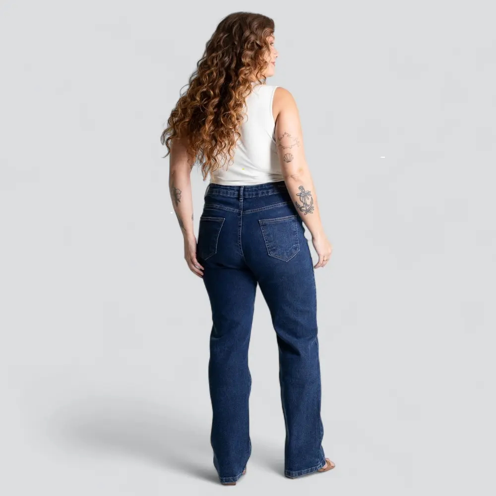 Calça Jeans Feminina Plus Reta .280687