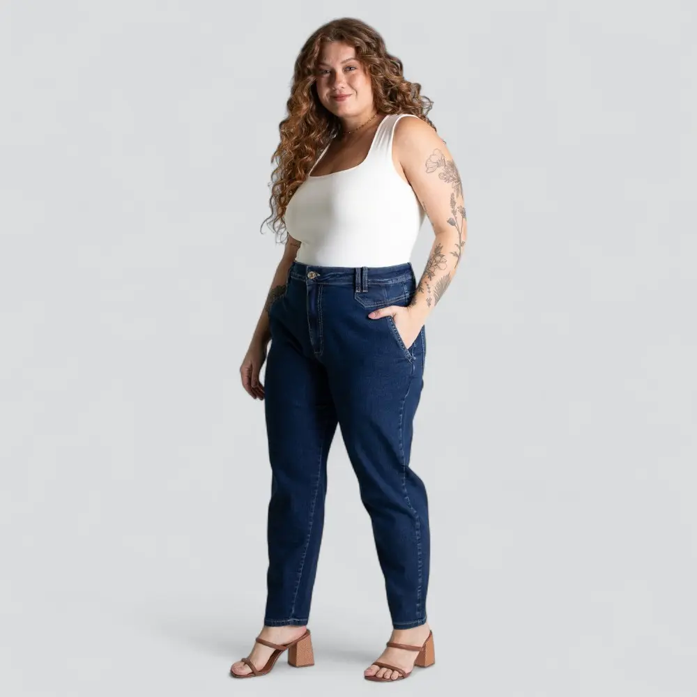 Calça Jeans Feminina Plus Mom .280848