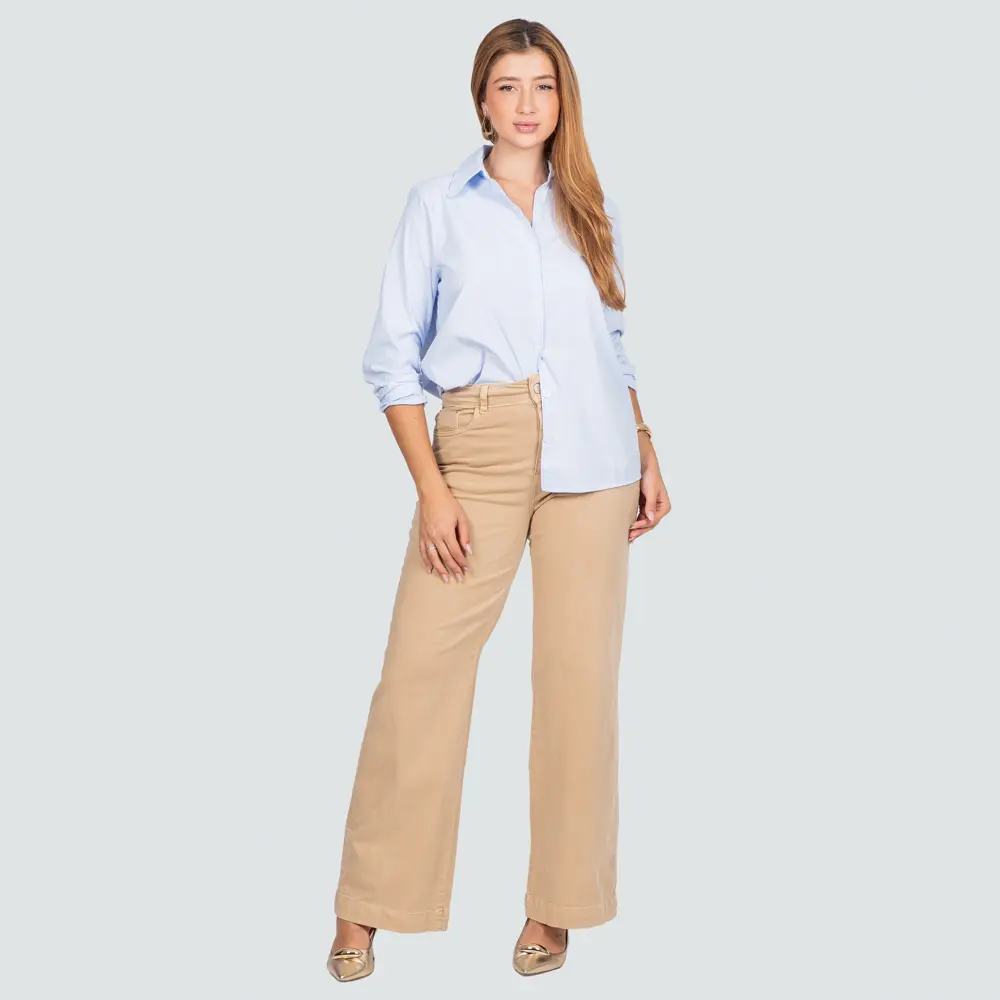 Calça Sarja Feminina Wide Leg .281258