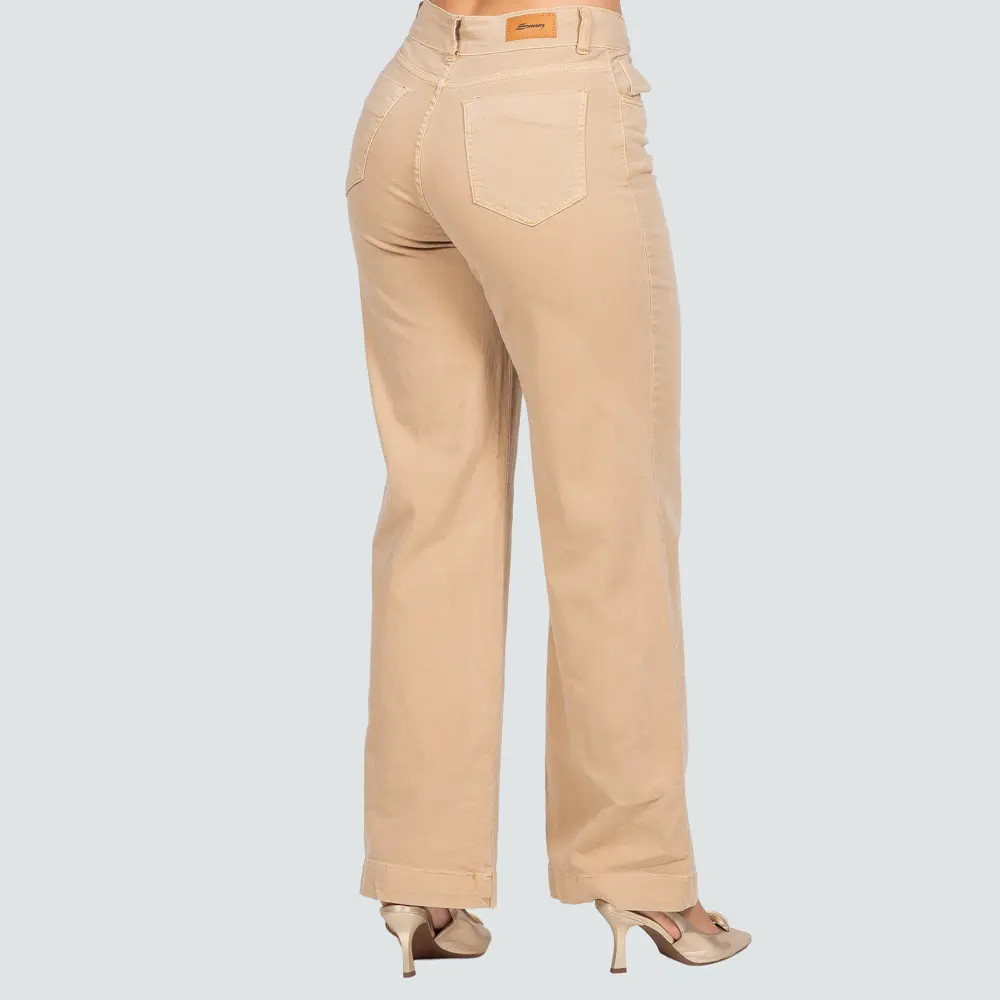 Calça Sarja Feminina Wide Leg .281258