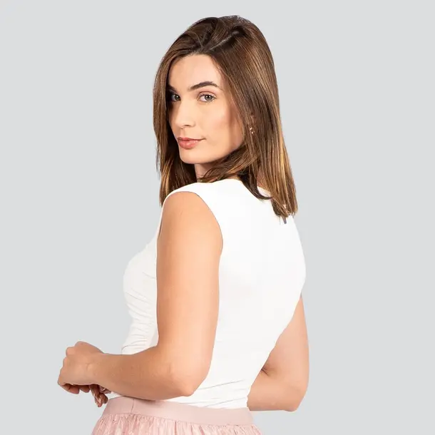 Body Feminino Alça Larga Drapeado Lateral .ZW236 Branco