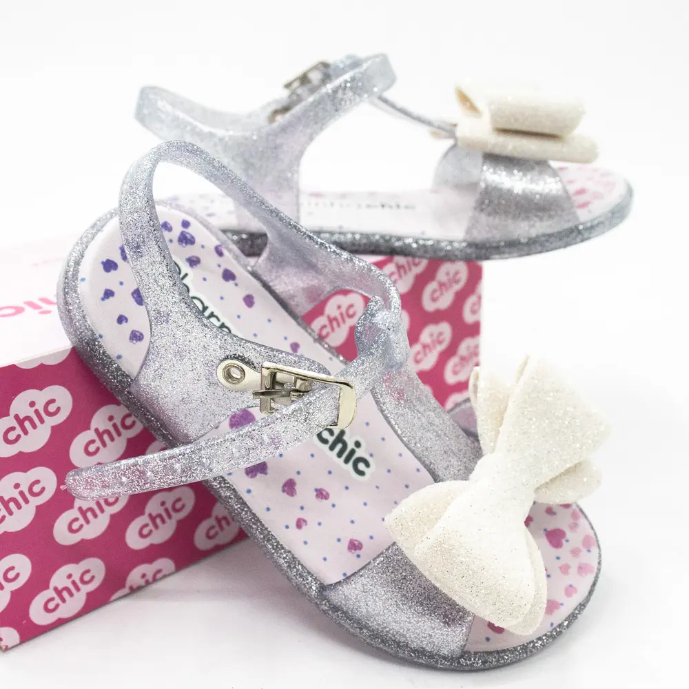 Sandália Bebê Menina Laço Glitter .2195