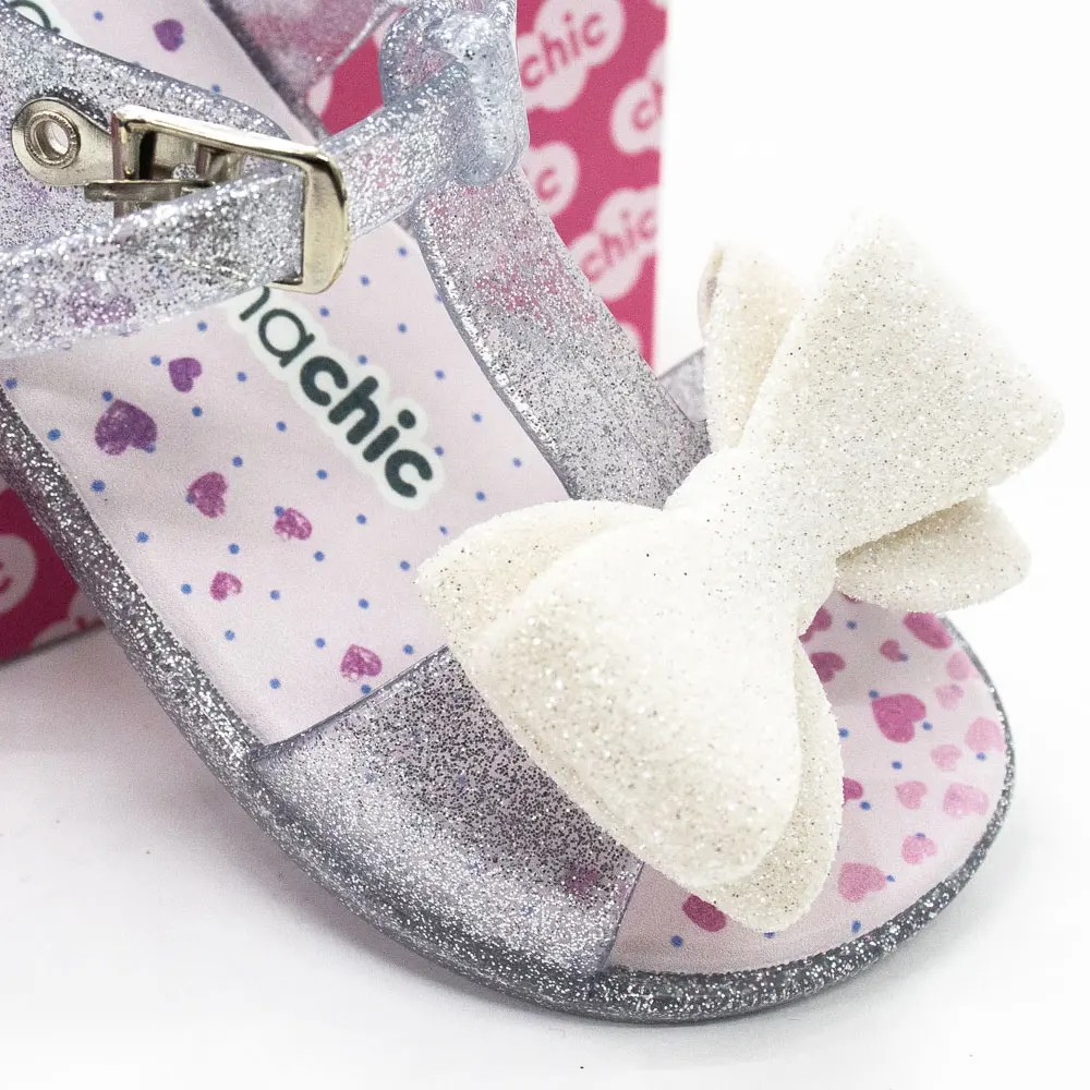 Sandália Bebê Menina Laço Glitter .2195