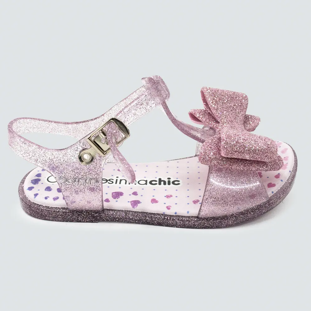Sandália Bebê Menina Laço Glitter .2195