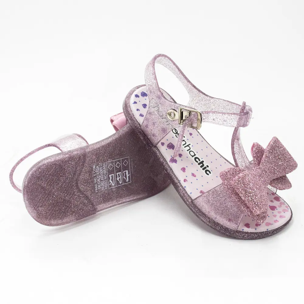 Sandália Bebê Menina Laço Glitter .2195