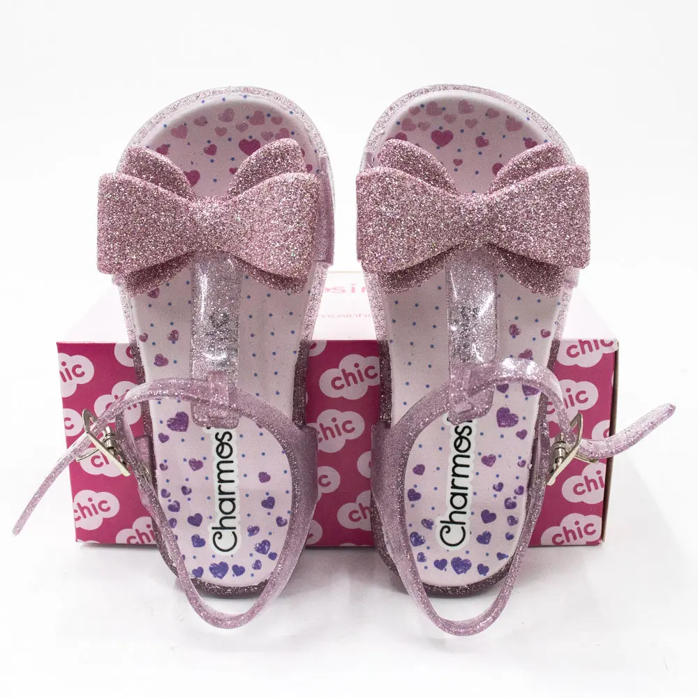 Sandália Bebê Menina Laço Glitter .2195
