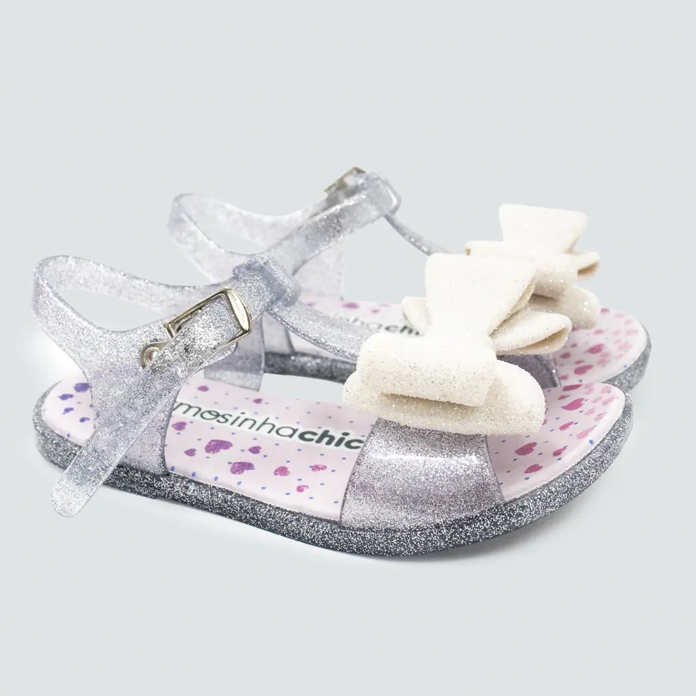 Sandália Bebê Menina Laço Glitter .2195