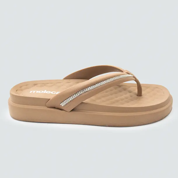 Tamanco Flat Feminino EVA .5554101 Nude/Cristal