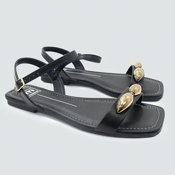 Sandália Rasteira Feminina .5462143 Napa Preto