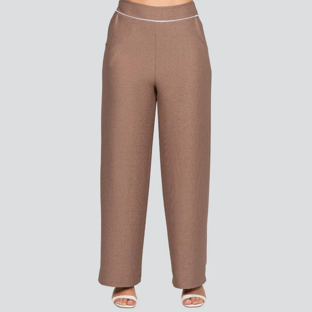 Calça Feminina Pantalona Malha Texturizada .3000908