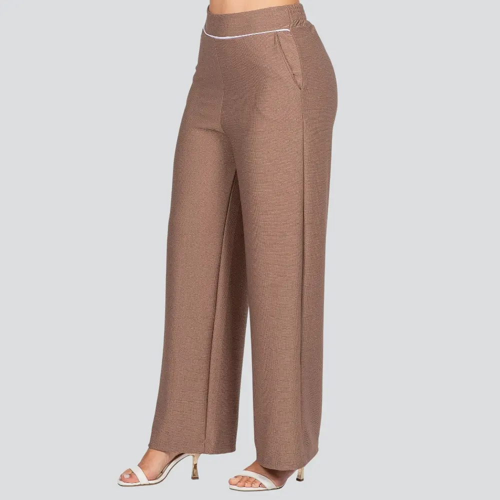 Calça Feminina Pantalona Malha Texturizada .3000908