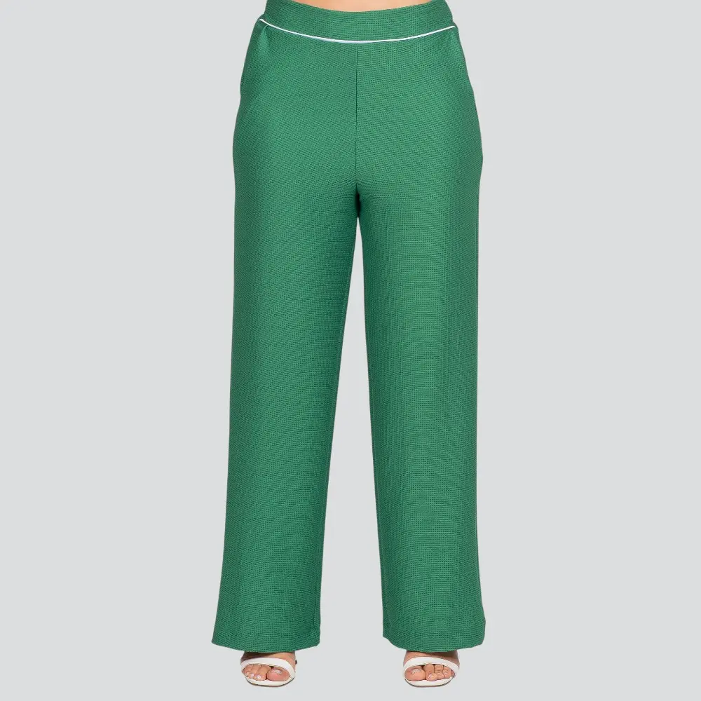 Calça Feminina Pantalona Malha Texturizada .3000908