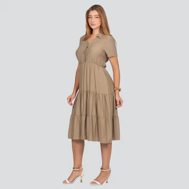 Vestido Feminino Midi Marias com Colarinho .4700180