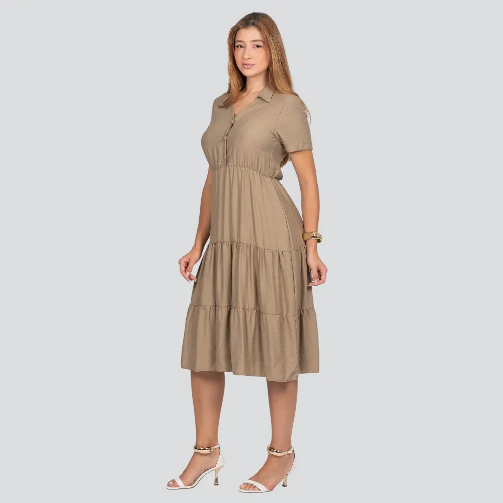Vestido Feminino Midi Marias com Colarinho .4700180