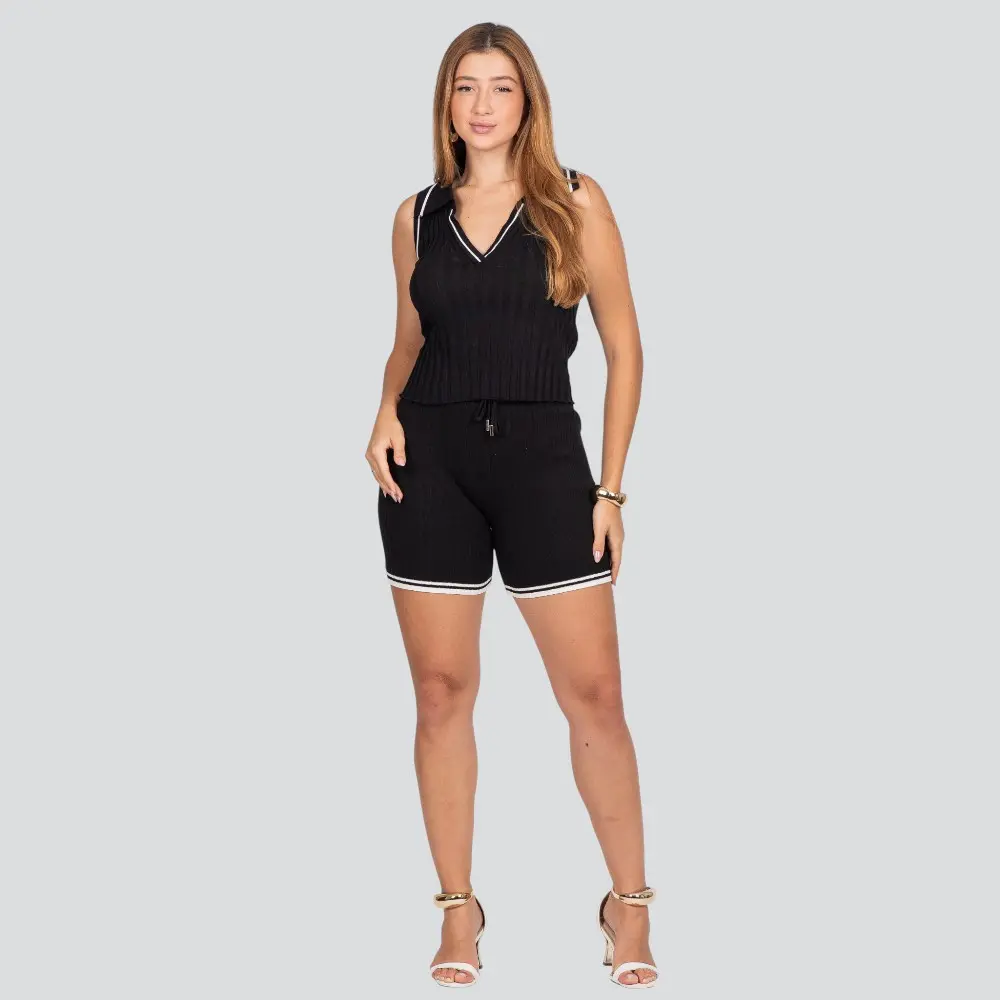 Regata Feminina Gola Polo Tricô Modal .HF390
