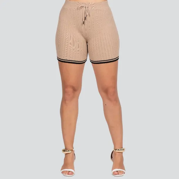 Shorts Feminino Tricô Modal com Cordão .HF387-20