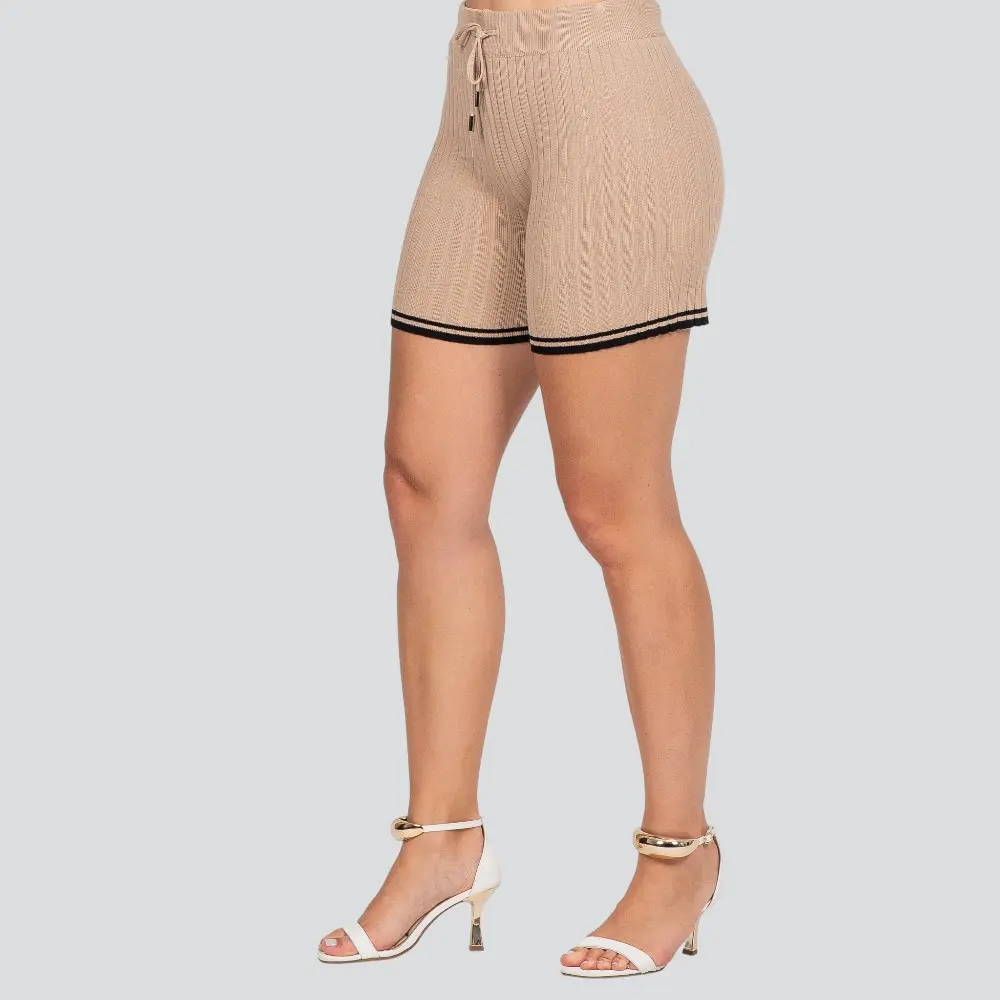 Shorts Feminino Tricô Modal com Cordão .HF387-20