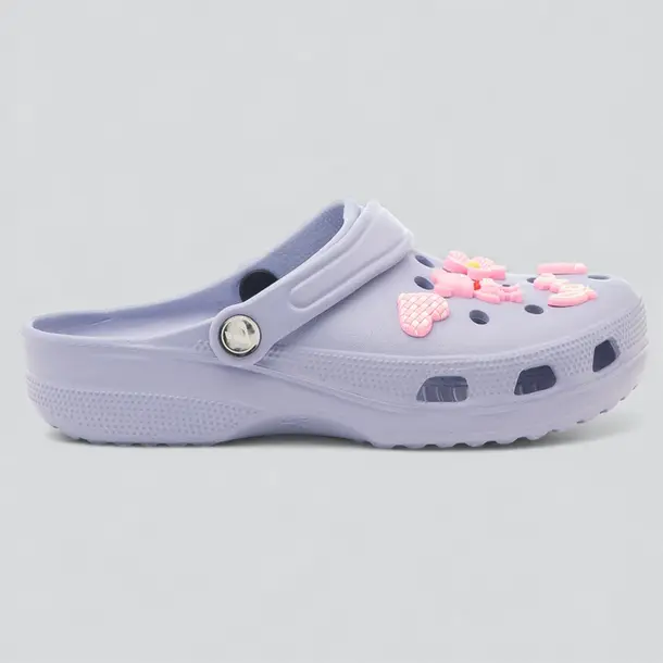 Babuche Feminina Com Detalhes Decorativos .B2404-2 Roxo Claro