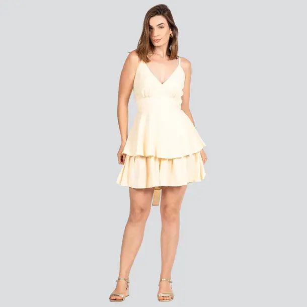 Vestido Feminino Curto com Marias e Shorts .JY5063