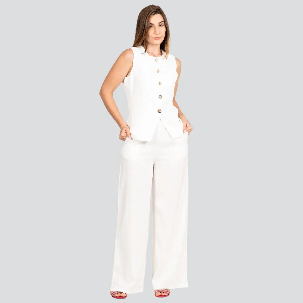 Calça Feminina Pantalona Alfaiataria .P-662C