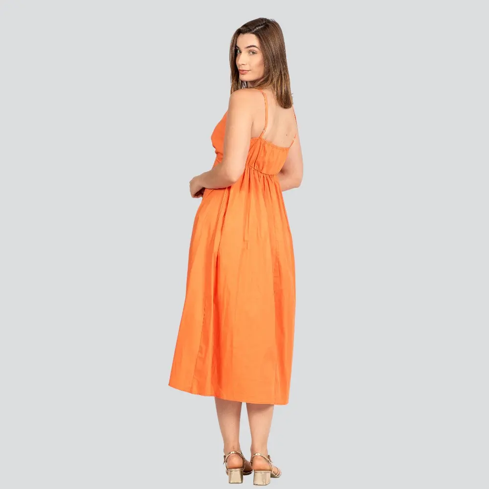 Vestido Feminino Tricoline Alça Fina Midi .VE028