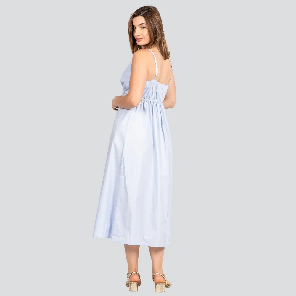 Vestido Feminino Tricoline Alça Fina Midi .VE028