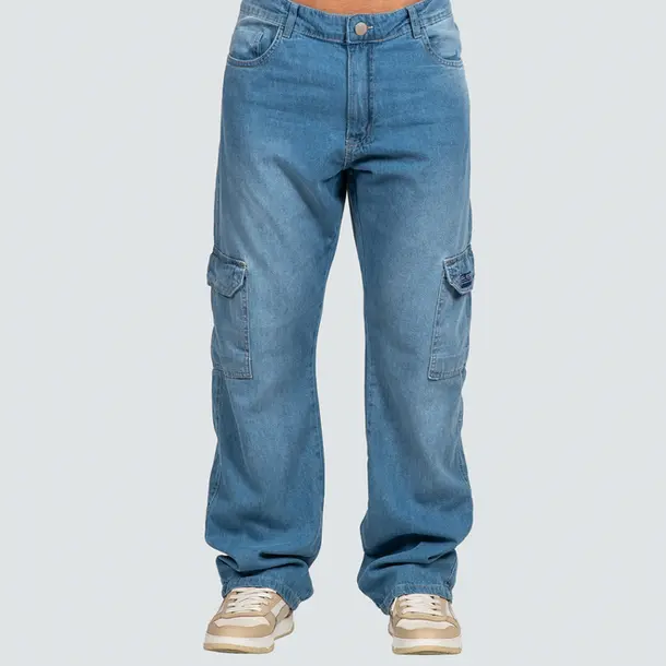 Calça Jeans Masculina Reta Cargo .0070529