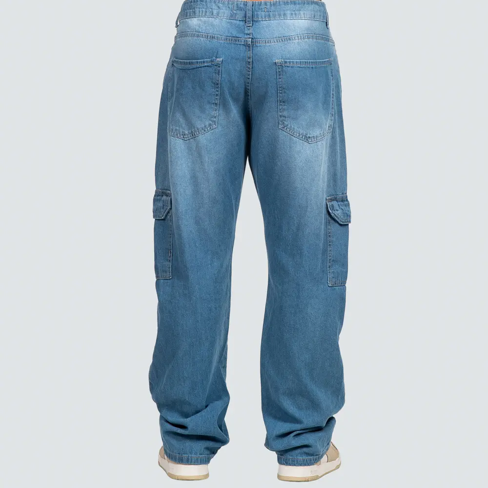 Calça Jeans Masculina Reta Cargo .0070529