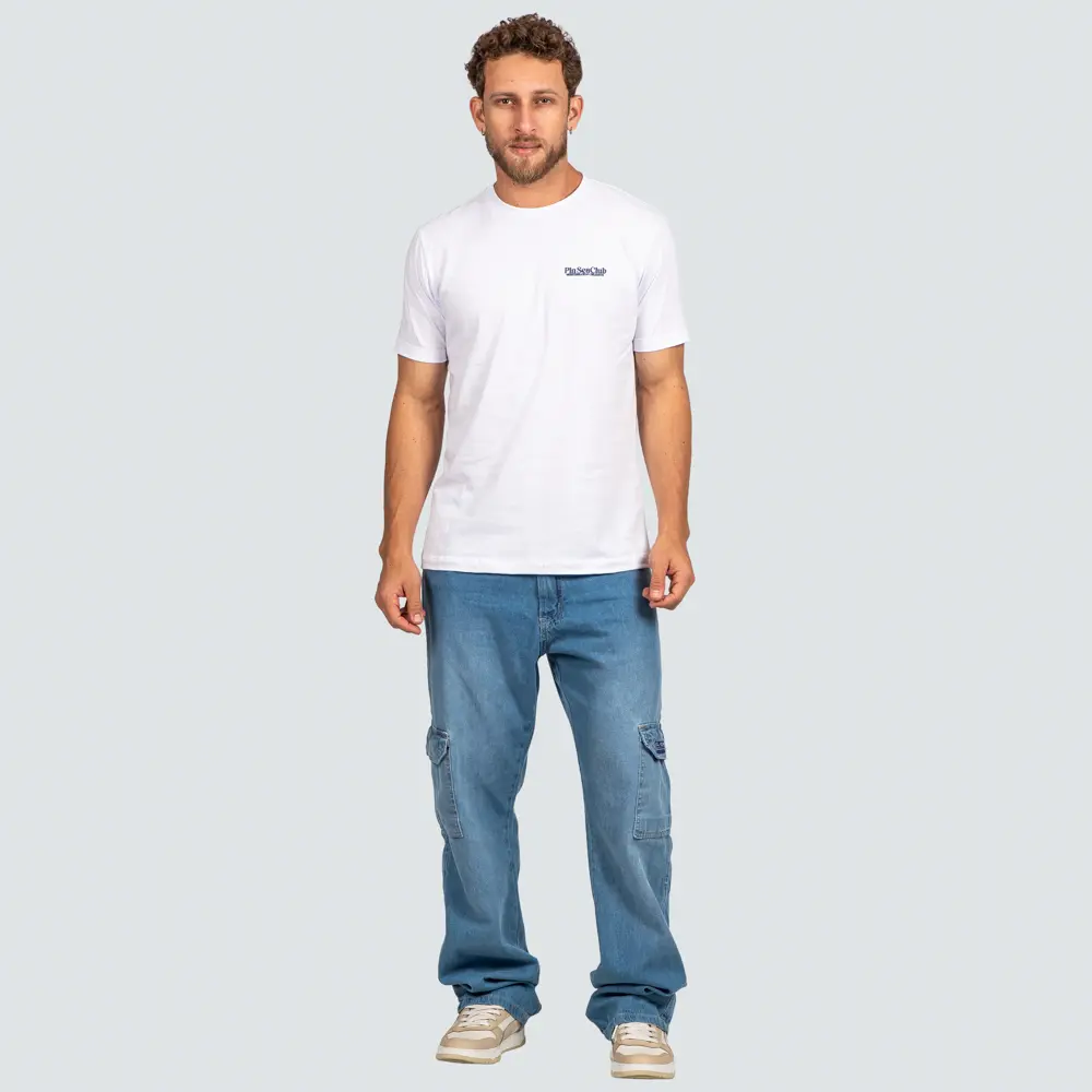 Calça Jeans Masculina Reta Cargo .0070529