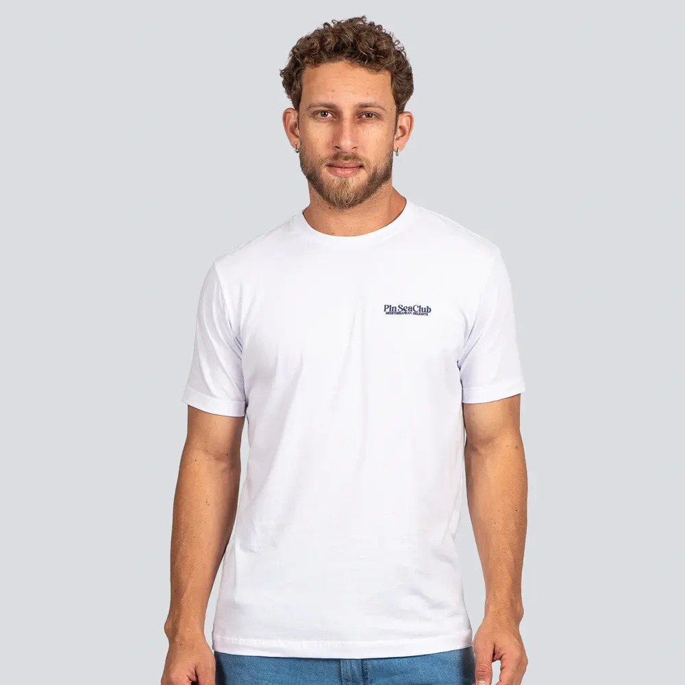 Camiseta Masculina Manga Curta Estampa Peixes .P1723