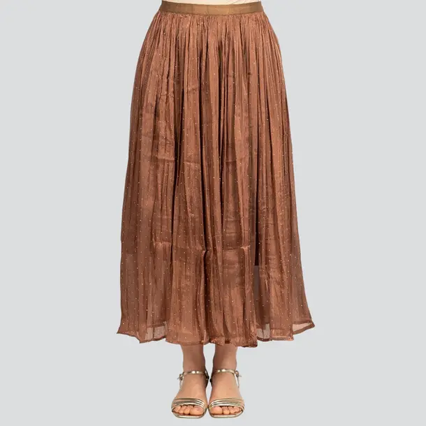 Saia Feminina Longa Fluida com Strass .JH1004