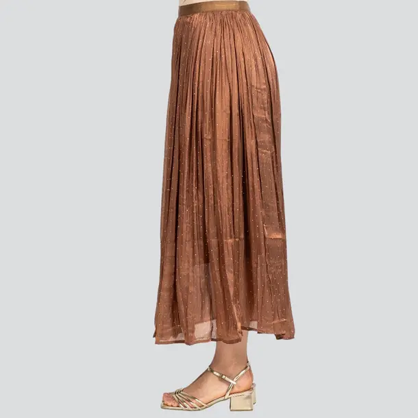 Saia Feminina Longa Fluida com Strass .JH1004